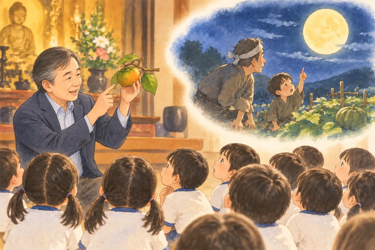 柿を見つけて、どう観るか。科学と昔話と心根と。
